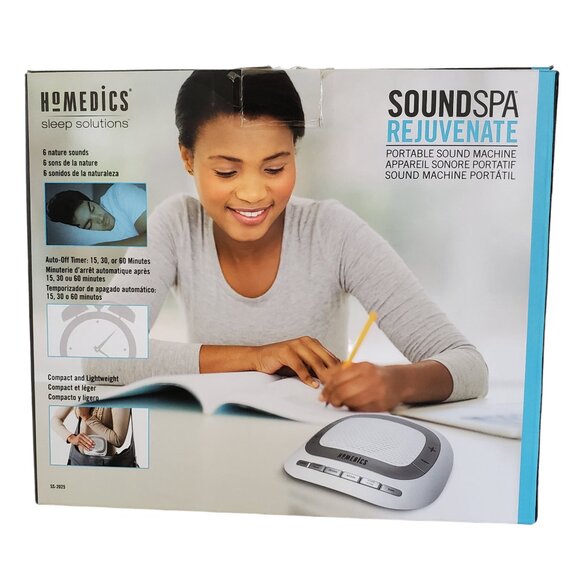 Homedics Sound Machine 6 Nature Sounds Portable Travel Sleep Aid Timer - Picture 3 of 10